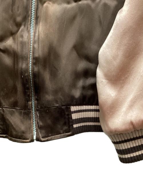 花旅楽団（ハナタビガクダン）花旅楽団 (ハナタビガクダン) 梅とパンダ 刺繍 スカジャン ブラウン サイズ:XXLの古着・服飾アイテム