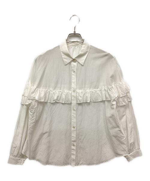 GALLARDA GALANTE（ガリャルダガランテ）GALLARDA GALANTE (ガリャルダガランテ) コットンシルクフリルブラウス ホワイト サイズ:FREEの古着・服飾アイテム