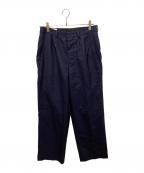 AMI Alexandre Mattiussiアミアレクサンドルマテュッシ）の古着「double pleat wide leg trousers/ダブルプリーツワイドレッグトラウザー」｜ネイビー