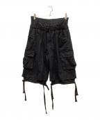 I FEEL LUCKYアイ フィール ラッキー）の古着「double layered cargo shorts ダブルレイヤードカーゴショーツ」｜ブラック