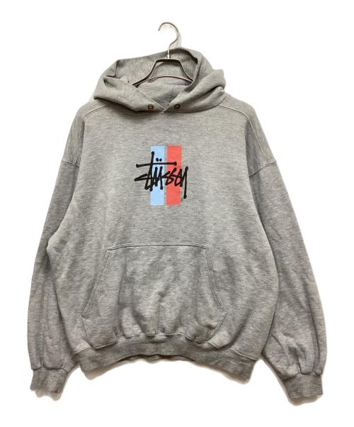 stussy（ステューシー）stussy (ステューシー) プリントパーカー グレー サイズ:Mの古着・服飾アイテム