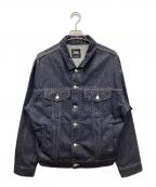 ZARAザラ）の古着「ラインストーンデニムジャケット」｜インディゴ