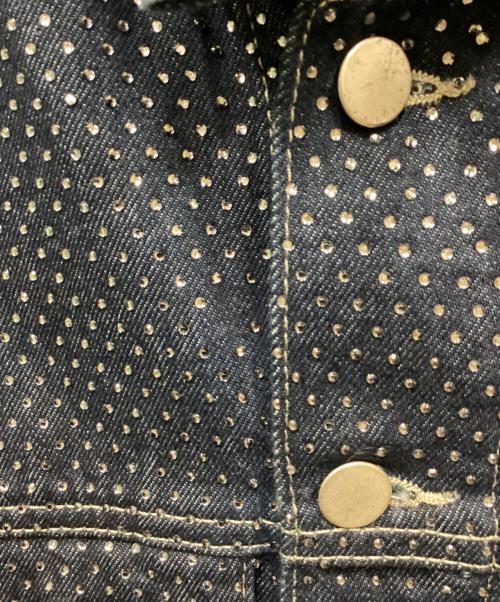 ZARA（ザラ）ZARA (ザラ) ラインストーンデニムジャケット インディゴ サイズ:Lの古着・服飾アイテム