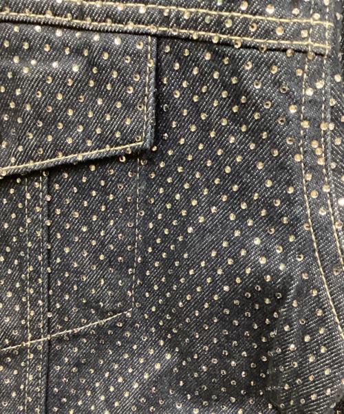 ZARA（ザラ）ZARA (ザラ) ラインストーンデニムジャケット インディゴ サイズ:Lの古着・服飾アイテム