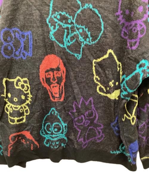 PUNK DRUNKERS（パンクドランカーズ）PUNK DRUNKERS (パンクドランカーズ) Sanrio (サンリオ) コラボジャガードニット ブラック サイズ:XLの古着・服飾アイテム