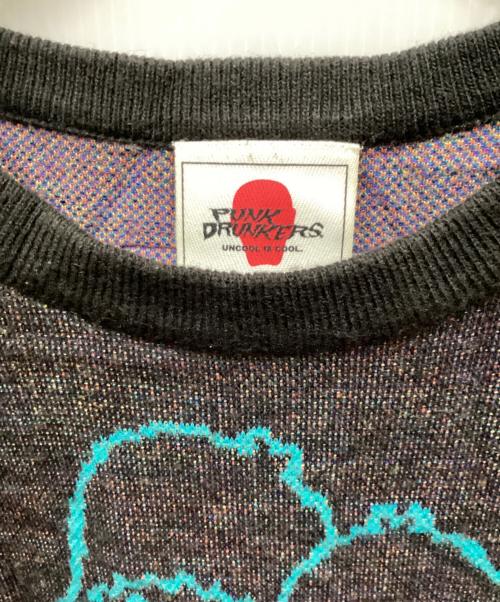 PUNK DRUNKERS（パンクドランカーズ）PUNK DRUNKERS (パンクドランカーズ) Sanrio (サンリオ) コラボジャガードニット ブラック サイズ:XLの古着・服飾アイテム