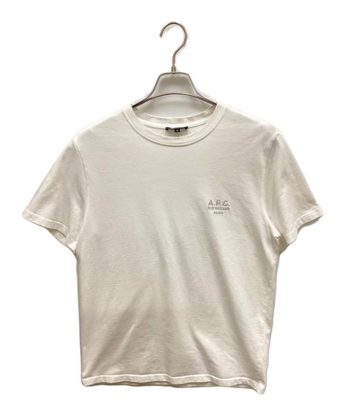 A.P.C.（アーペーセー）A.P.C. (アーペーセー) 刺繍ロゴTシャツ/シシュウロゴティーシャツ ホワイト×シルバー サイズ:2の古着・服飾アイテム
