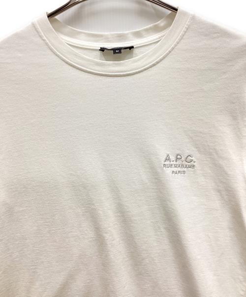 A.P.C.（アーペーセー）A.P.C. (アーペーセー) 刺繍ロゴTシャツ/シシュウロゴティーシャツ ホワイト×シルバー サイズ:2の古着・服飾アイテム
