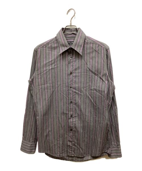 DOLCE & GABBANA（ドルチェ＆ガッバーナ）DOLCE & GABBANA (ドルチェ＆ガッバーナ) ストライプシャツ グレー サイズ:SIZE 42/16 1/2の古着・服飾アイテム
