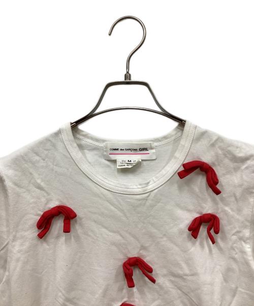 COMME des GARCONS GIRL（コムデギャルソンガール）COMME des GARCONS GIRL (コムデギャルソンガール) リボンTシャツ ホワイト サイズ:Mの古着・服飾アイテム