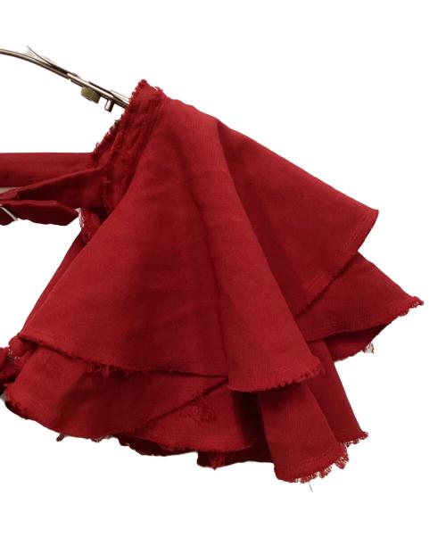 COMME des GARCONS COMME des GARCONS（コムデギャルソン コムデギャルソン）COMME des GARCONS COMME des GARCONS (コムデギャルソン コムデギャルソン) ポリエステル縮絨加工フリルデザイン付け袖 レッド サイズ:Sの古着・服飾アイテム