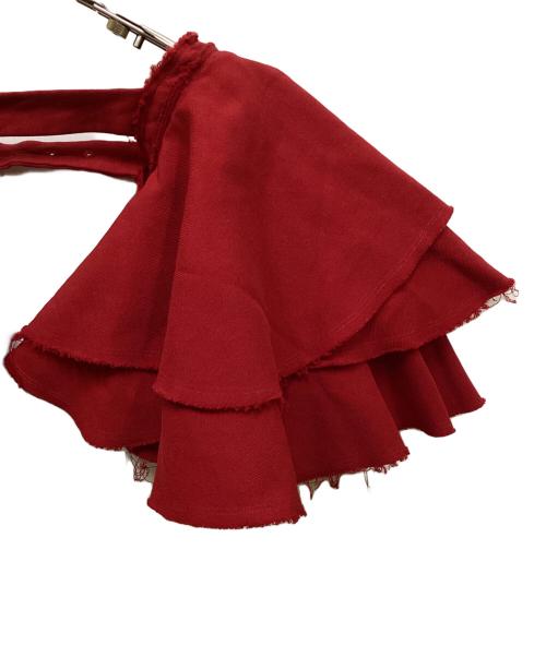 COMME des GARCONS COMME des GARCONS（コムデギャルソン コムデギャルソン）COMME des GARCONS COMME des GARCONS (コムデギャルソン コムデギャルソン) ポリエステル縮絨加工フリルデザイン付け袖 レッド サイズ:Sの古着・服飾アイテム