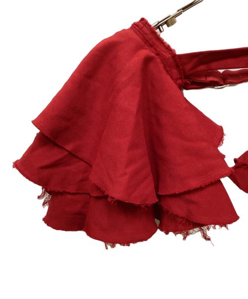 COMME des GARCONS COMME des GARCONS（コムデギャルソン コムデギャルソン）COMME des GARCONS COMME des GARCONS (コムデギャルソン コムデギャルソン) ポリエステル縮絨加工フリルデザイン付け袖 レッド サイズ:Sの古着・服飾アイテム