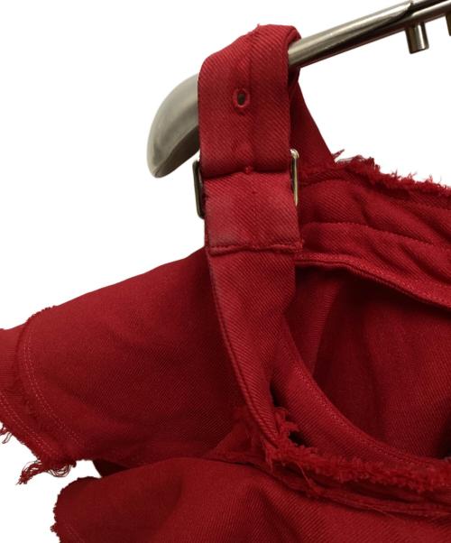 COMME des GARCONS COMME des GARCONS（コムデギャルソン コムデギャルソン）COMME des GARCONS COMME des GARCONS (コムデギャルソン コムデギャルソン) ポリエステル縮絨加工フリルデザイン付け袖 レッド サイズ:Sの古着・服飾アイテム
