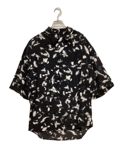 LAD MUSICIAN（ラッドミュージシャン）LAD MUSICIAN (ラッドミュージシャン) DECHINE BIG S/S SHIRT INKJET FEATHER/フェザープリントシャツ ブラック サイズ:46の古着・服飾アイテム