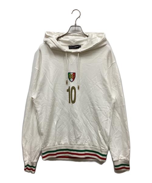 DOLCE & GABBANA（ドルチェ＆ガッバーナ）DOLCE & GABBANA (ドルチェ＆ガッバーナ) プルオーバーパーカー ホワイト サイズ:46の古着・服飾アイテム