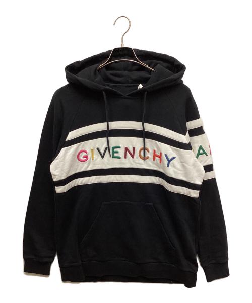 GIVENCHY（ジバンシィ）GIVENCHY (ジバンシィ) ロゴ刺繍プルオーバーパーカー ブラック サイズ:Lの古着・服飾アイテム