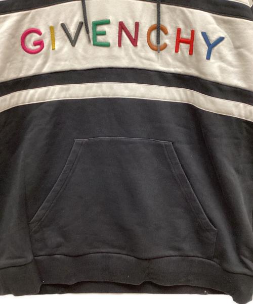 GIVENCHY（ジバンシィ）GIVENCHY (ジバンシィ) ロゴ刺繍プルオーバーパーカー ブラック サイズ:Lの古着・服飾アイテム