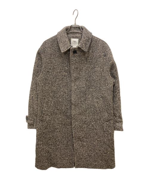 ZARA（ザラ）ZARA (ザラ) テクスチャード加工ボタン留めコート グレー サイズ:Sの古着・服飾アイテム