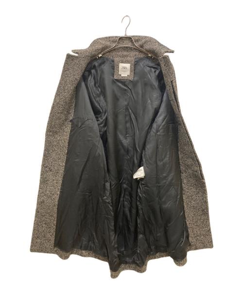 ZARA（ザラ）ZARA (ザラ) テクスチャード加工ボタン留めコート グレー サイズ:Sの古着・服飾アイテム