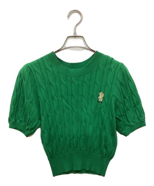 Lily Brown（リリーブラウン）Lily Brown (リリーブラウン) Lily Bearケーブルニットプルオーバー グリーン サイズ:FREEの古着・服飾アイテム