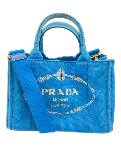 PRADA（プラダ）PRADA (プラダ) カナパミニトートバッグ ブルーの古着・服飾アイテム