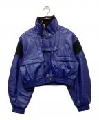 led.tokyoレッドトーキョー）の古着「エコレザークロップドジャケット」｜ブルー