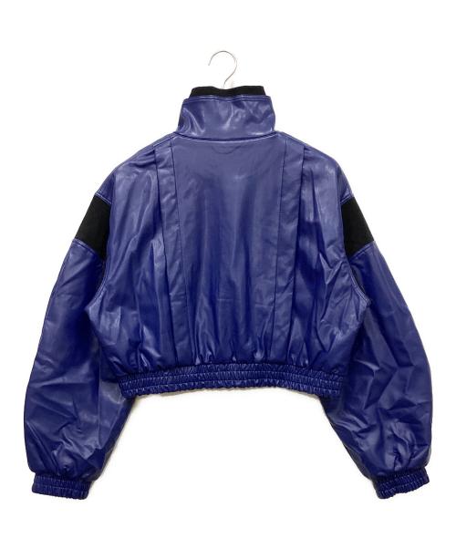 led.tokyo（レッドトーキョー）led.tokyo (レッドトーキョー) エコレザークロップドジャケット ブルー サイズ:38の古着・服飾アイテム