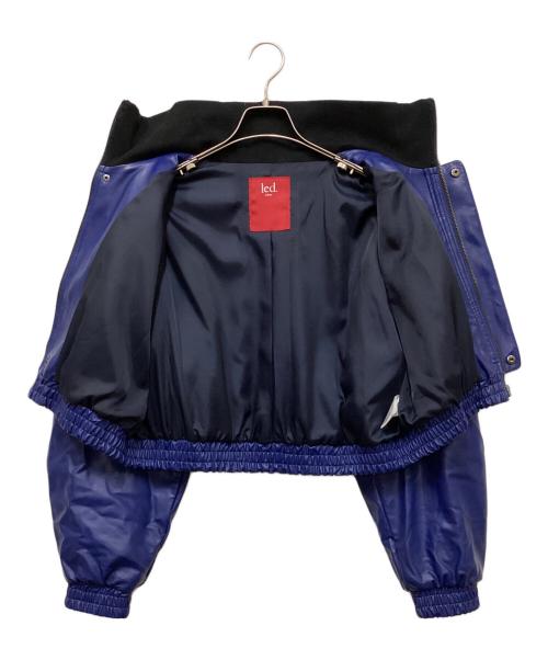 led.tokyo（レッドトーキョー）led.tokyo (レッドトーキョー) エコレザークロップドジャケット ブルー サイズ:38の古着・服飾アイテム