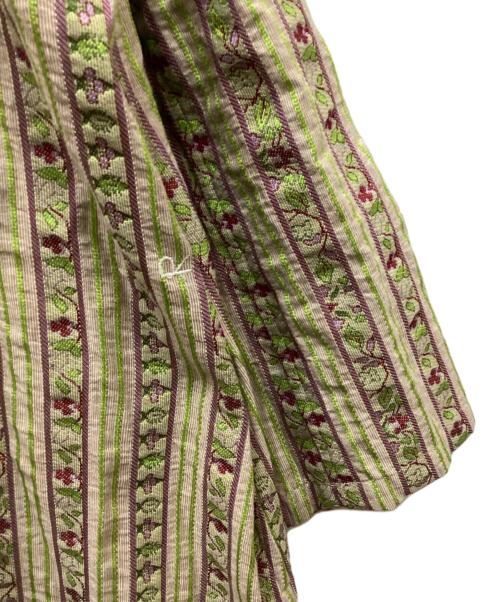 45R（フォーティファイブ・アール）45R (フォーティファイブ・アール) コットンリネンジャカードのドレス 黄緑の古着・服飾アイテム