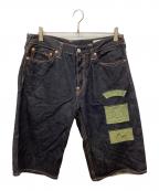 EVISUエヴィス）の古着「ワッペンデニムハーフパンツ」