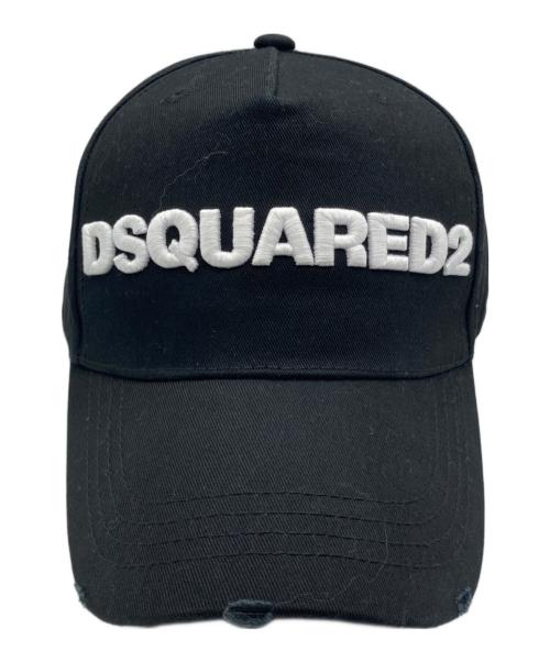 DSQUARED2（ディースクエアード）DSQUARED2 (ディースクエアード) ロゴ刺繍キャップ ブラックの古着・服飾アイテム