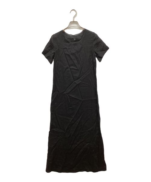 Y's（ワイズ）Y's (ワイズ) S/Sシアーリネン混ワンピース ブラック サイズ:-の古着・服飾アイテム