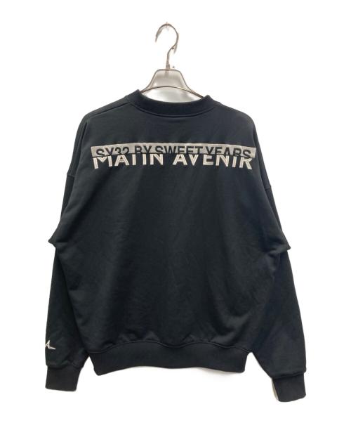 sy32 by sweet years（エスワイサーティトゥバイスィートイヤーズ）SY32 by SWEET YEARS MATINAVENIR ROYAL FLASH (ロイヤルフラッシュ) COLLABORATION BIG SILHOUETTE PULLOVER ブラック サイズ:Lの古着・服飾アイテム