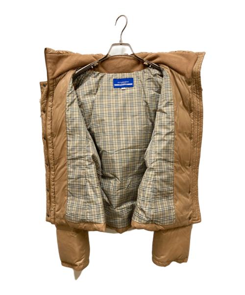 BURBERRY BLUE LABEL（バーバリーロンドンブルーレーベル）BURBERRY BLUE LABEL (バーバリーロンドンブルーレーベル) ラクーンファー裏ノバチェックダウンジャケット ベージュ サイズ:40の古着・服飾アイテム