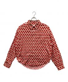 AMI Alexandre Mattiussi（アミアレクサンドルマテュッシ）の古着「ハートパターンボクシーフィットシャツ」｜レッド