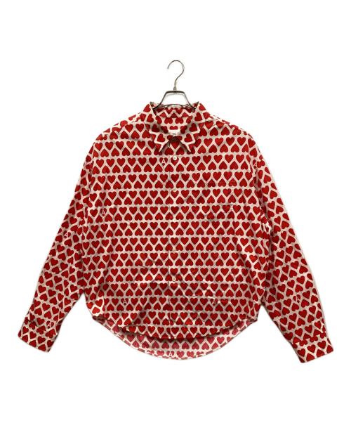 AMI Alexandre Mattiussi（アミアレクサンドルマテュッシ）AMI Alexandre Mattiussi (アミアレクサンドルマテュッシ) ハートパターンボクシーフィットシャツ レッド サイズ:XLの古着・服飾アイテム