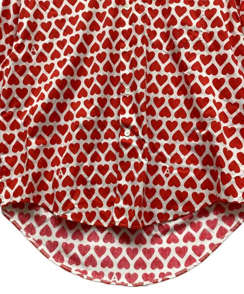 AMI Alexandre Mattiussi（アミアレクサンドルマテュッシ）AMI Alexandre Mattiussi (アミアレクサンドルマテュッシ) ハートパターンボクシーフィットシャツ レッド サイズ:XLの古着・服飾アイテム