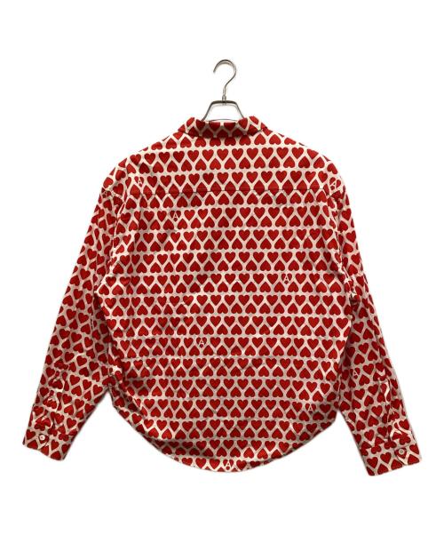 AMI Alexandre Mattiussi（アミアレクサンドルマテュッシ）AMI Alexandre Mattiussi (アミアレクサンドルマテュッシ) ハートパターンボクシーフィットシャツ レッド サイズ:XLの古着・服飾アイテム