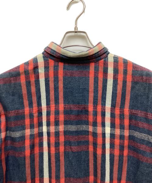 45rpm（45アールピーエム）45rpm (45アールピーエム) レザーボタンチェックネルシャツ ネイビー サイズ:Sの古着・服飾アイテム