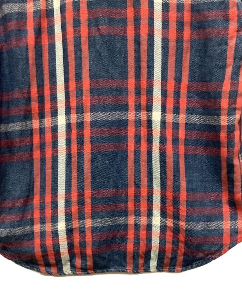 45rpm（45アールピーエム）45rpm (45アールピーエム) レザーボタンチェックネルシャツ ネイビー サイズ:Sの古着・服飾アイテム