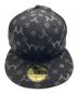 中古・古着 New Era (ニューエラ) YOHJI YAMAMOTO (ヨウジヤマモト) 総柄キャップ ブラック サイズ:59.6CM：7000円