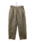 MARKAマーカ）の古着「3TUCK TAPERED FIT EASY WOOL MOHAIR TROPICAL/3タックテーパードパンツ」｜オリーブ