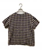 45rpm45アールピーエム）の古着「インディゴ ギマツイードブラウス」｜ネイビー