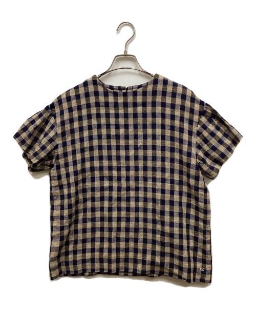 45rpm（45アールピーエム）45rpm (45アールピーエム) インディゴ ギマツイードブラウス ネイビー サイズ:3の古着・服飾アイテム