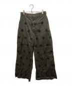 45rpm45アールピーエム）の古着「リネン混カッティングデザインパンツ」｜グレー