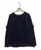 45rpm45アールピーエム）の古着「インディゴ染めギャザーブラウス」｜インディゴ