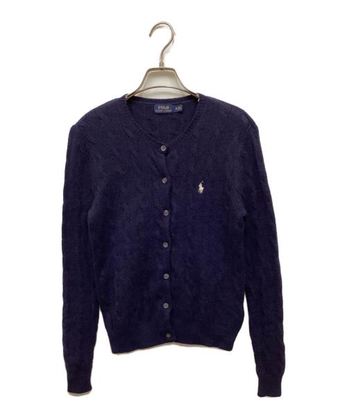 POLO RALPH LAUREN（ポロ・ラルフローレン）POLO RALPH LAUREN (ポロ・ラルフローレン) カシミヤ混ケーブルニットカーディガン ネイビー サイズ:Mの古着・服飾アイテム