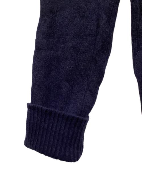 POLO RALPH LAUREN（ポロ・ラルフローレン）POLO RALPH LAUREN (ポロ・ラルフローレン) カシミヤ混ケーブルニットカーディガン ネイビー サイズ:Mの古着・服飾アイテム
