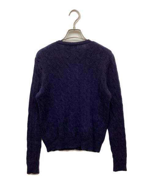 POLO RALPH LAUREN（ポロ・ラルフローレン）POLO RALPH LAUREN (ポロ・ラルフローレン) カシミヤ混ケーブルニットカーディガン ネイビー サイズ:Mの古着・服飾アイテム